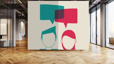 Communication  vector design, editable graphic Wall mural