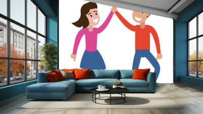 Couple dancing and smiling Wall mural