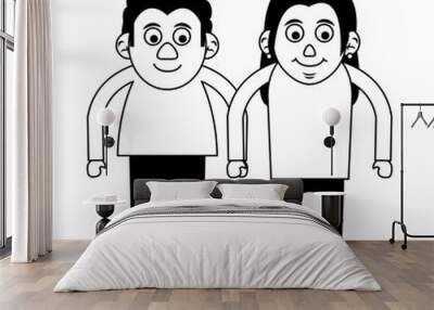 cute elderly people icon image Wall mural