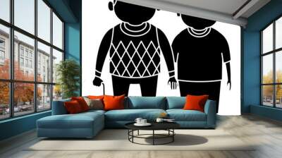 Cute grandparents couple cartoon icon vector illustration graphic design Wall mural