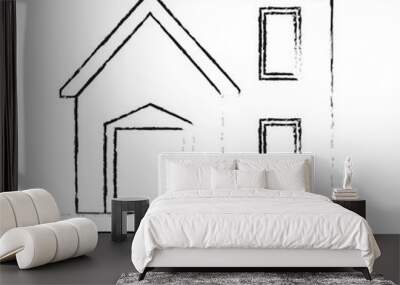 family home or two story house icon image vector illustration design Wall mural