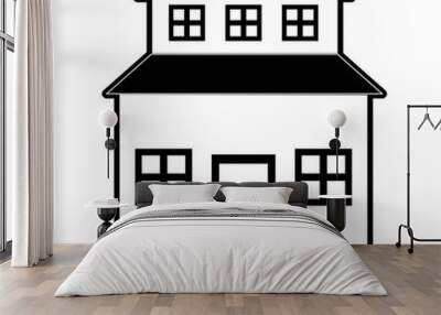 family home or two story house icon image vector illustration design Wall mural