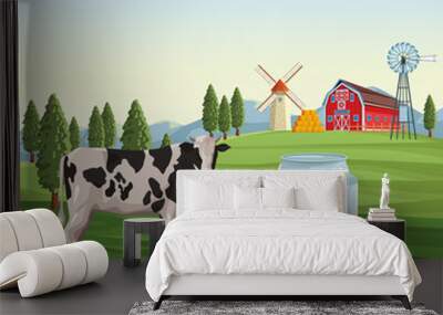 Farm milk natural Wall mural