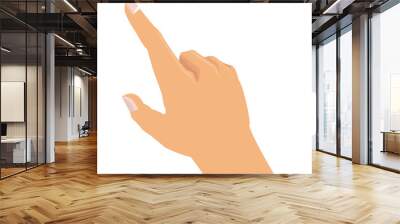 flat design hand pointing with index finger icon vector illustration Wall mural