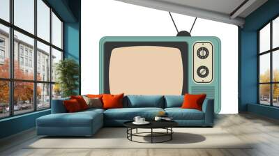 flat design retro classic tv with antenna icon vector illustration Wall mural