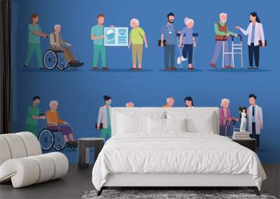 geriatrics doctors and olders Wall mural