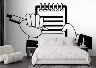 Hand holding clipboard vector illustration graphic design Wall mural