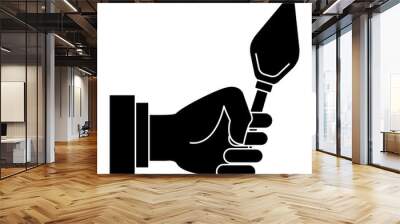 Hand holding spatula icon vector illustration graphic design Wall mural