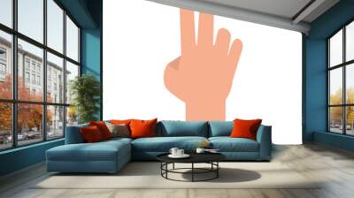 Hand with peace sign cartoon isolated Wall mural