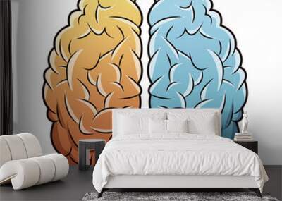 human brain anatomy image vector illustration eps 10 Wall mural