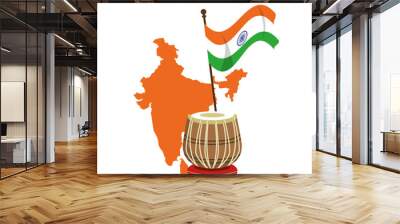 India independence day emblems cartoons Wall mural