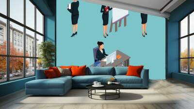 Isometric business avatars icon vector illustration graphic design Wall mural