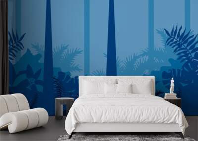 jungle nature blue landscape scene Wall mural