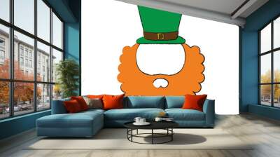 leprechaun hat and beard saint patricks day related icon image vector illustration design Wall mural