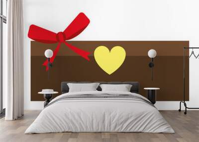 love cardboard box bow romance present vector illustration eps 10 Wall mural