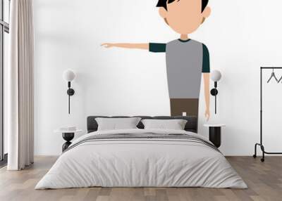 man male cartoon faceless standing gesture image vector illustration Wall mural