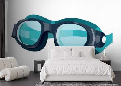 Modern swimming goggles design blue frames Wall mural