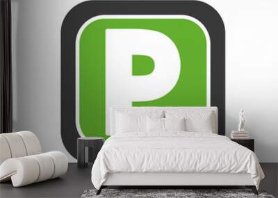 parking zone signal isolated icon Wall mural