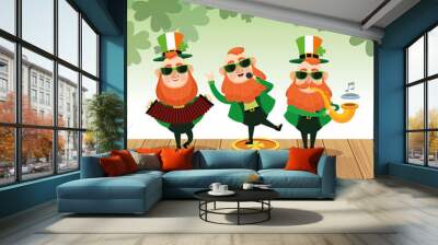 Saint patricks elves cartoons Wall mural