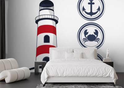 Sea lifestyle icon. nautical design. Flat illustration Wall mural