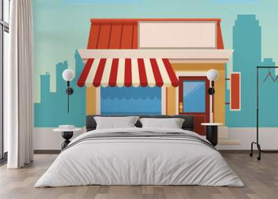 shopping store cartoon Wall mural