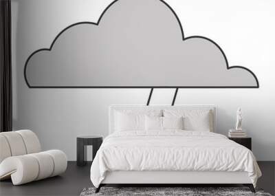 simple flat design cloud witn lightning ray icon vector illustration Wall mural