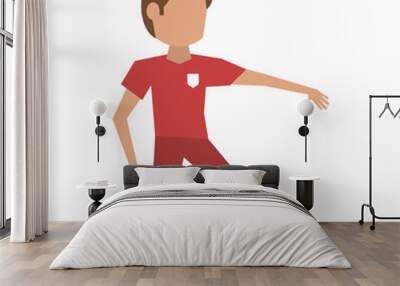 Soccer player cartoon avatar Wall mural