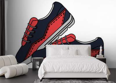 Sport shoes isolated vector illustration graphic design Wall mural