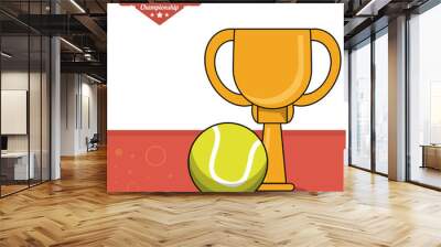 tennis sport trophy ball design image vector illustration eps 10 Wall mural