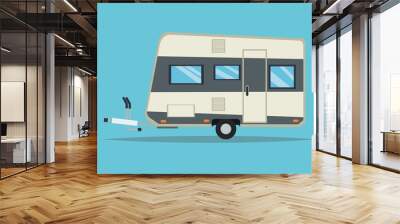 Trailer house icon. Vehicle transportation travel and trip theme. Colorful design. Vector illustration Wall mural