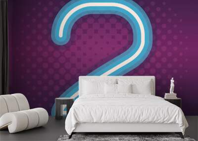 two font number neon Wall mural