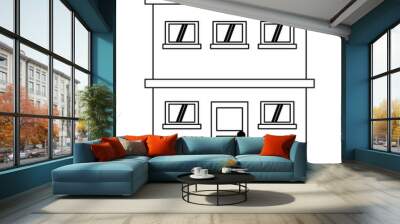 urban building two floors cartoon Wall mural