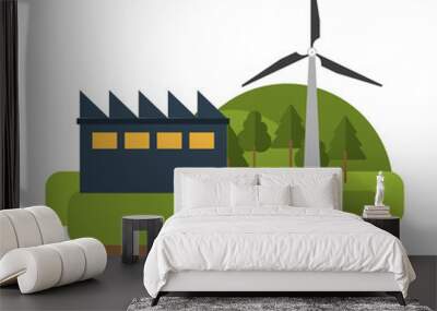 Wind turbines green energy Wall mural