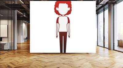 Woman afro cartoon isolated vector illustration graphic design Wall mural