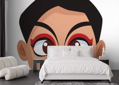 woman head cartoon vector design Wall mural