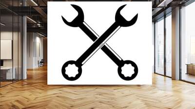 Wrench icon. Tool instrument and repair theme. Isolated design. Vector illustration Wall mural