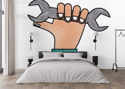 Wrench tool isolated icon vector illustration graphic design Wall mural