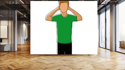 young man avatar character people design Wall mural