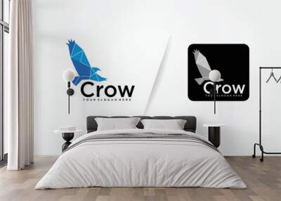 Blue and Black Crow Logo, crow logo design, vector crow icon with a simple concept. suitable for Logo, brand, mascot, etc. Vector Illustration.
Unique abstract geometric logo design
 Wall mural