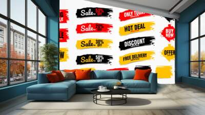 stickers and tags banners set, sales label collection suitable for design promotion media  Wall mural