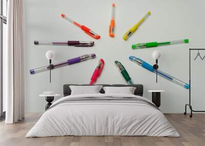 colorful pencil placed in circle shape Wall mural