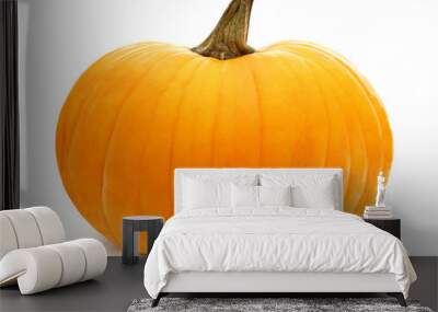 Single pumpkin isolated on white Wall mural