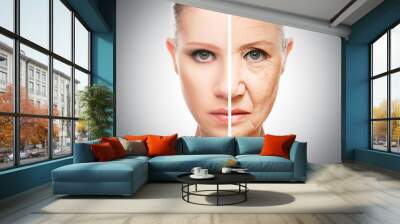 concept of aging and skin care Wall mural