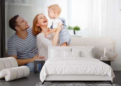 Happy family  at home Wall mural