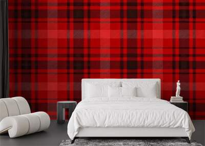 Red plaid seamless pattern Wall mural