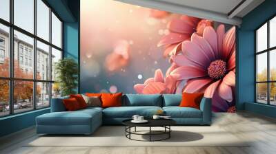 3d wallpaper of beautiful flower background Wall mural