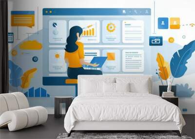 A customer feedback loop incorporating surveys sentiment analysis and social listening tools to gather insights identify trends and continuously improve the quality of customer Wall mural