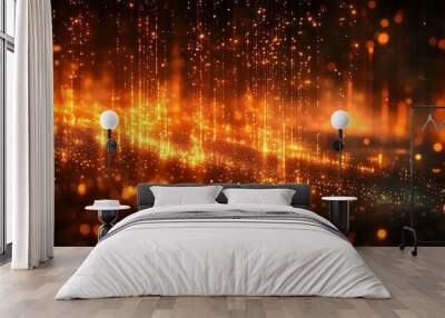 Abstract background with gold sparkle and bokeh effects Wall mural