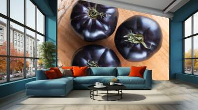 Black or dark purple heirloom tomatoes Wall mural