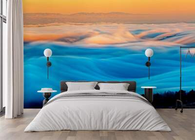 Fog Wave on Mountain Tamalpais, California Wall mural